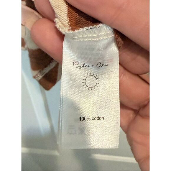 Rylee & Cru Cedar Stripe All Over Short Sleeve Henley Shirt Mini Dress Women's - Picture 9 of 15